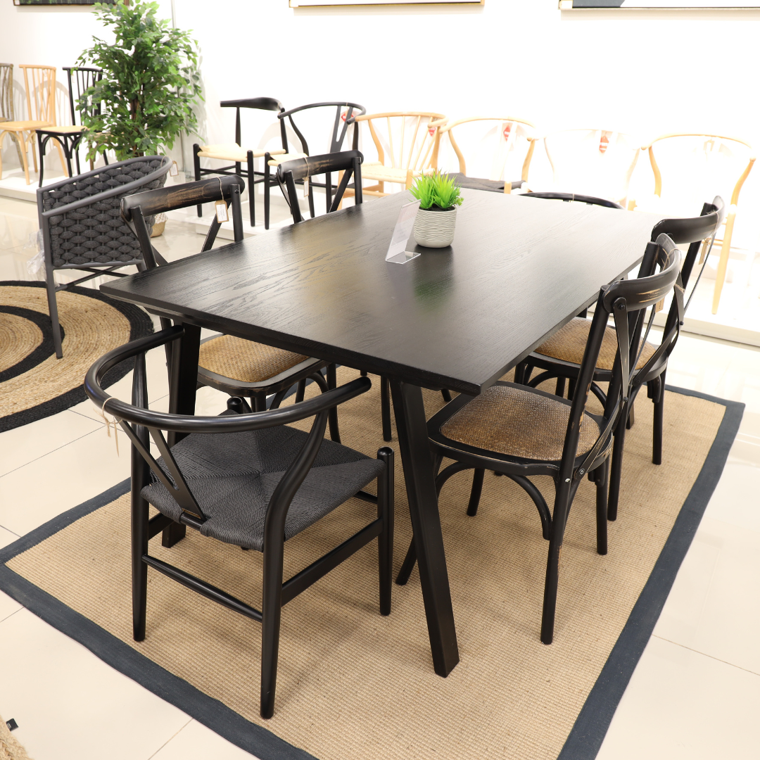 MESA AURORA ROBLE BLACK 160x100cm