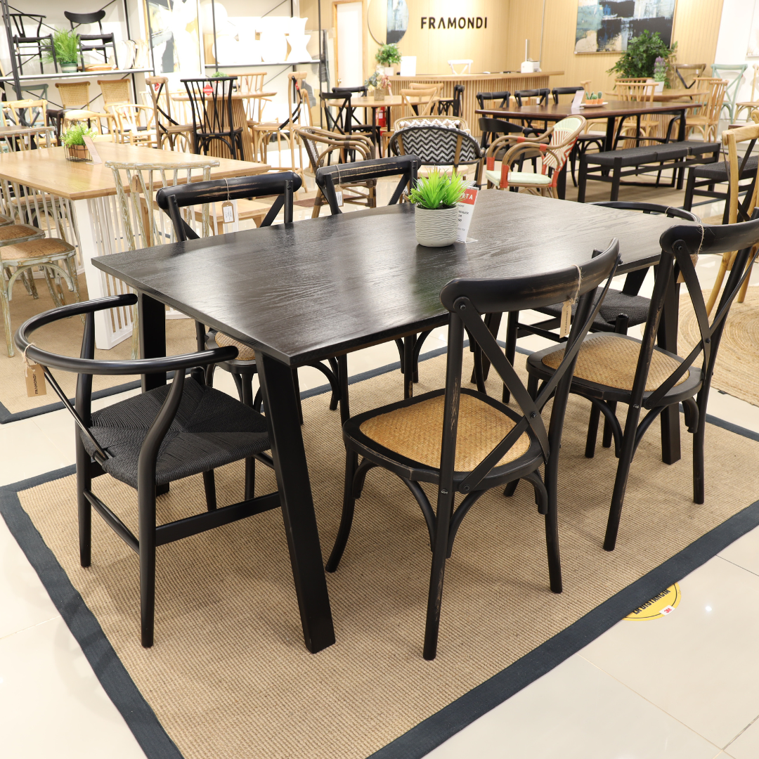 MESA AURORA ROBLE BLACK 160x100cm
