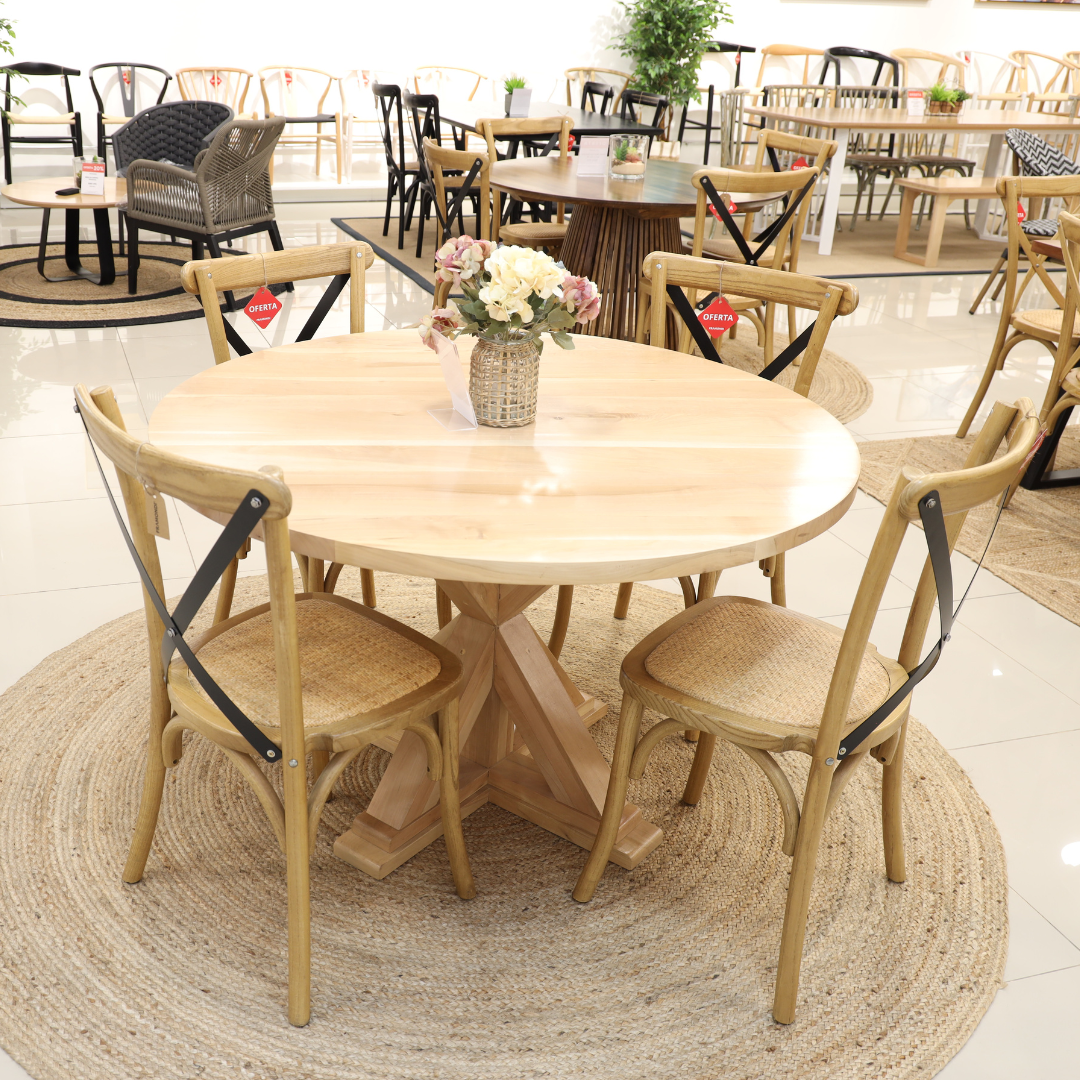 COMEDOR ROMANA NATURAL + 4 SILLAS ALONSA