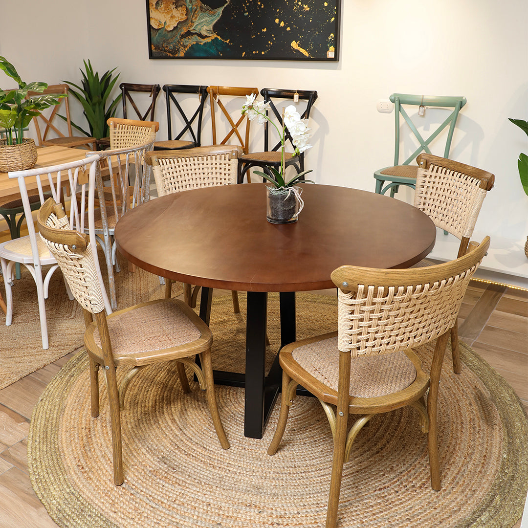 Comedor Clementa Haya + 4 Sillas Lorenza Roble Mesa