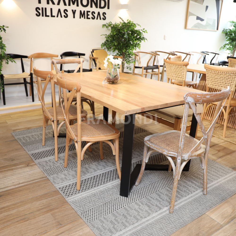 Comedor Filippa Roble + 6 Sillas Mesa