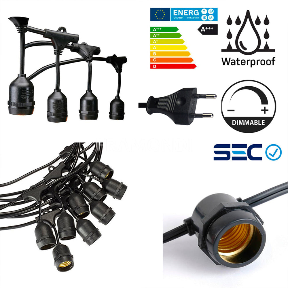Guirnalda Led 10 Metros - Ampolletas A19W Guirnaldas