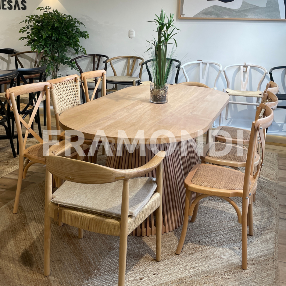 Mesa Martina Ovalada Lenga 200X110 Cm Mesa