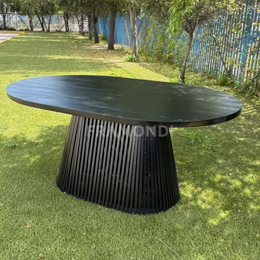 Mesa Martina Ovalada Negra 170X110 Cm Mesa