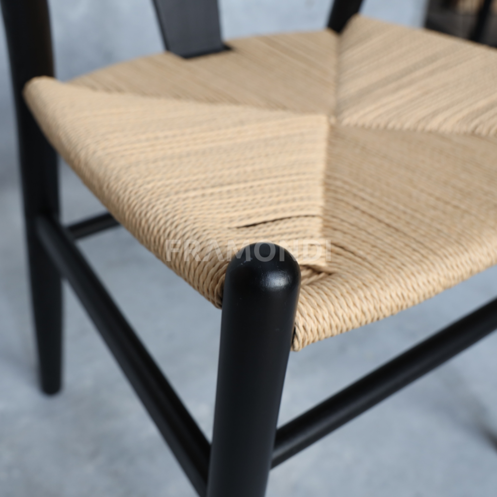 Silla Wishbone Negra Roble Sillas