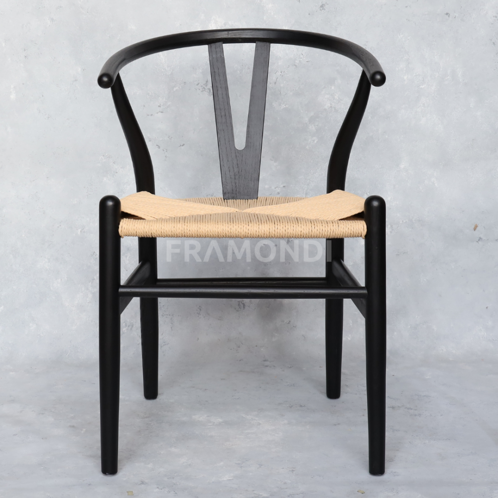 Silla Wishbone Negra Roble Sillas