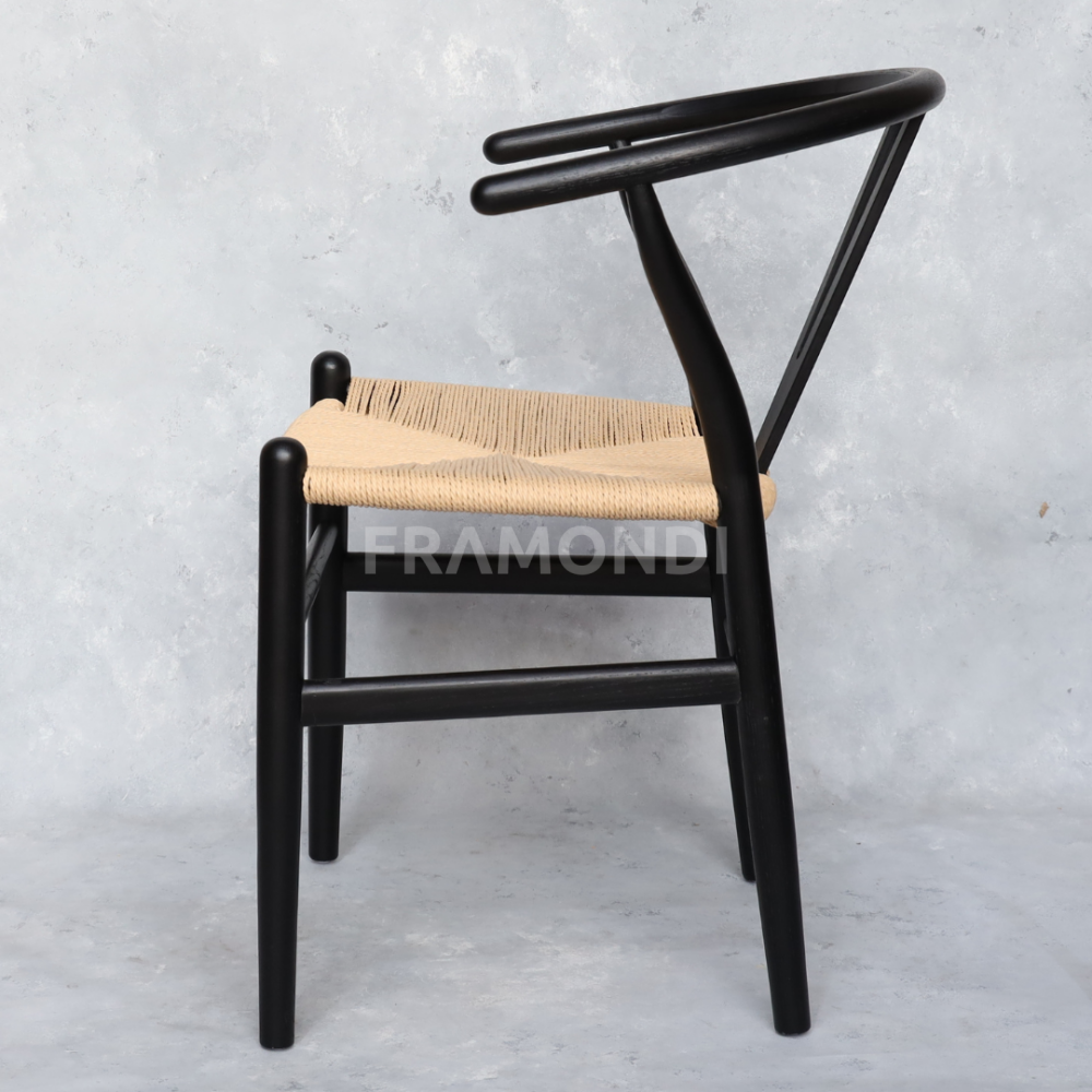 Silla Wishbone Negra Roble Sillas