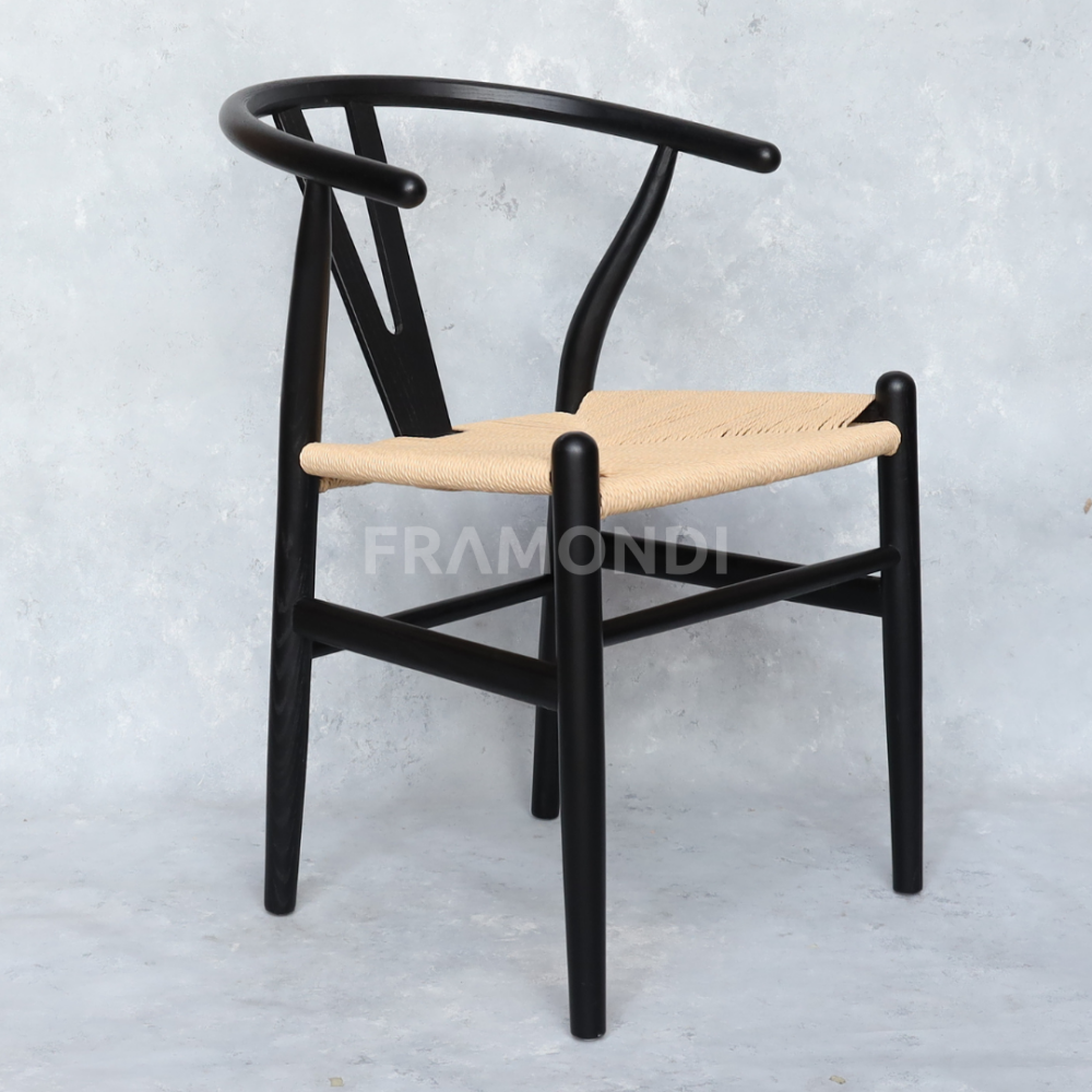 Silla Wishbone Negra Roble Sillas