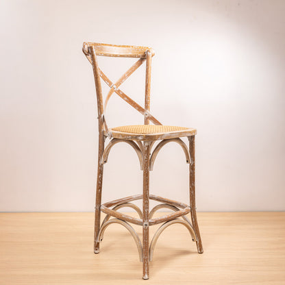 Taburete Crossback Albayalde Roble