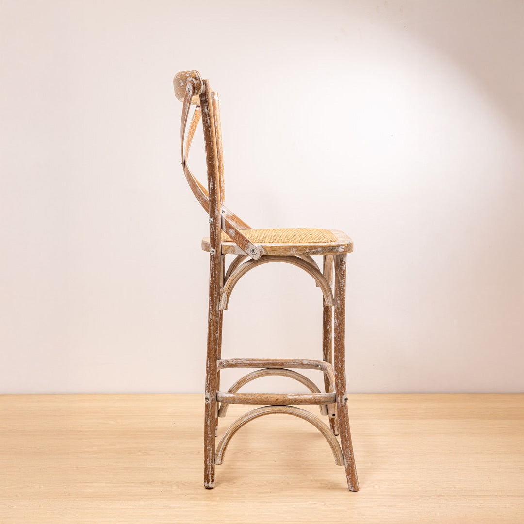 Taburete Crossback Albayalde Roble