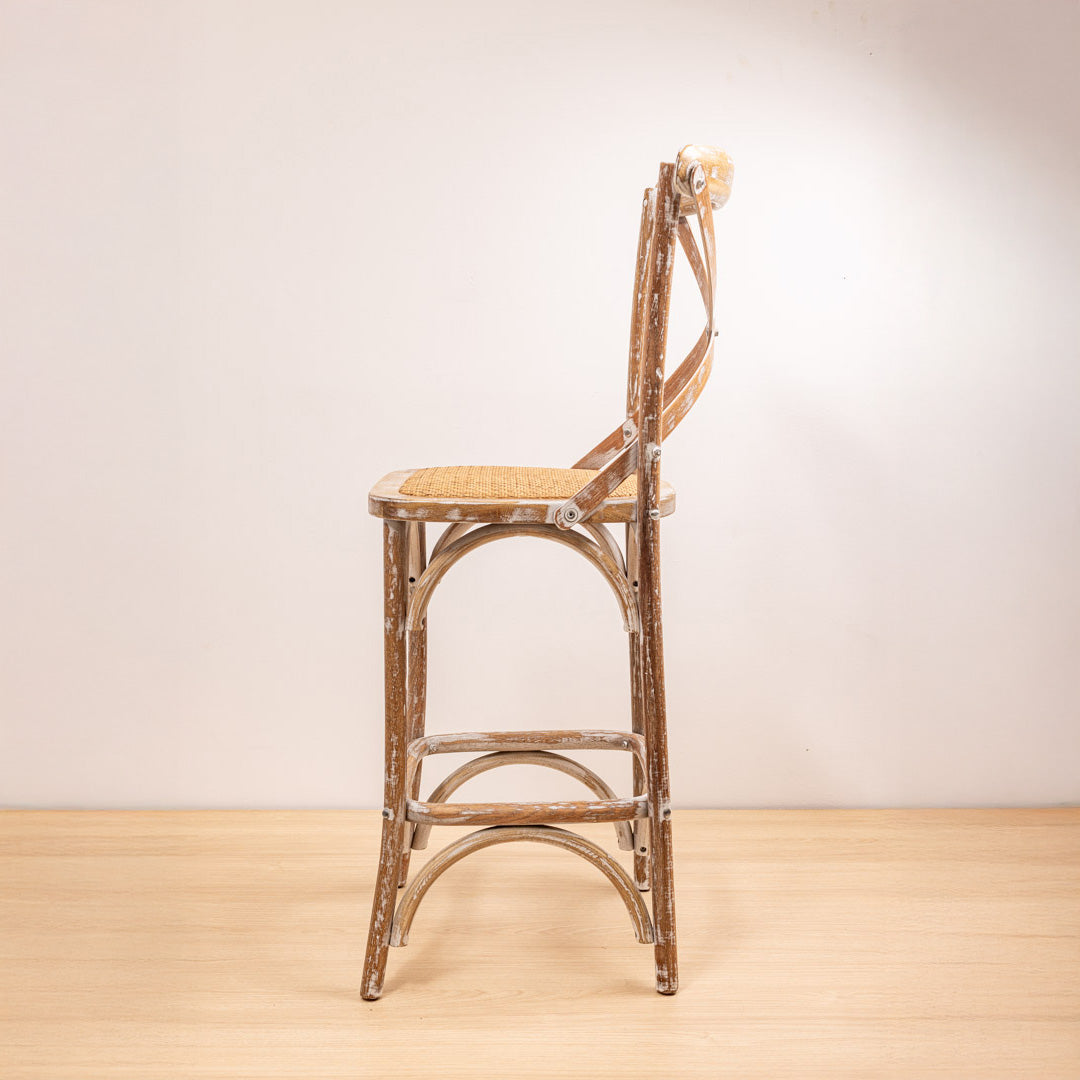 Taburete Crossback Albayalde Roble