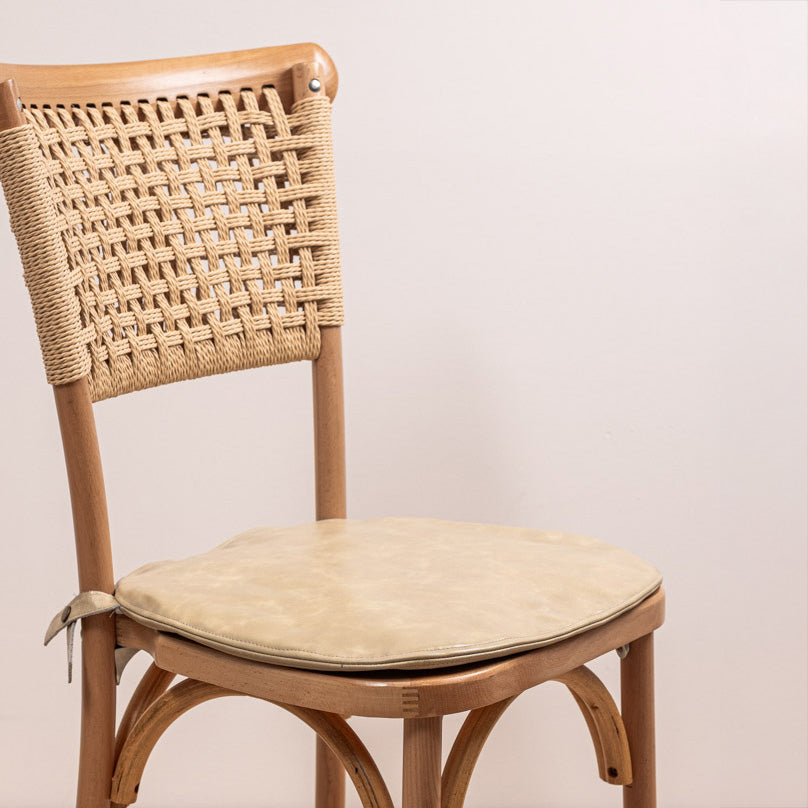 Cojin Crossback Cuero Marfil