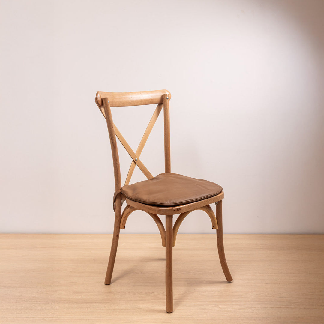 Cojin Crossback Cuero Caramelo