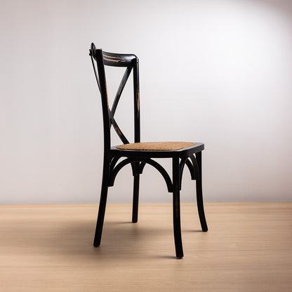 Silla Crossback Negra Vintage