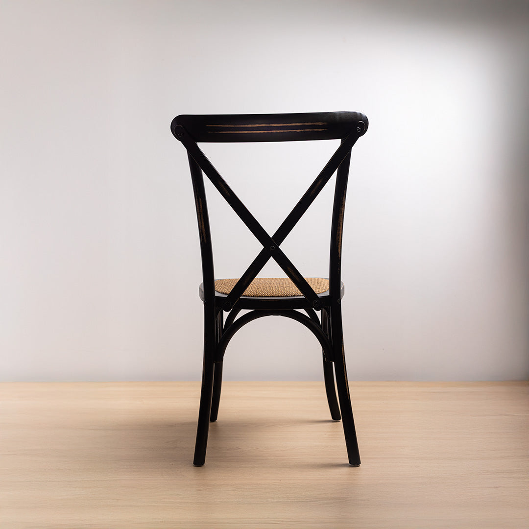 Silla Crossback Negra Vintage