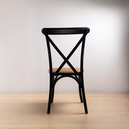 Silla Crossback Negra Vintage