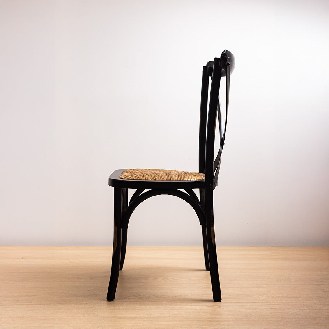 Silla Crossback Negra Vintage