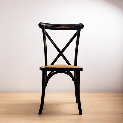 Silla Crossback Negra Vintage