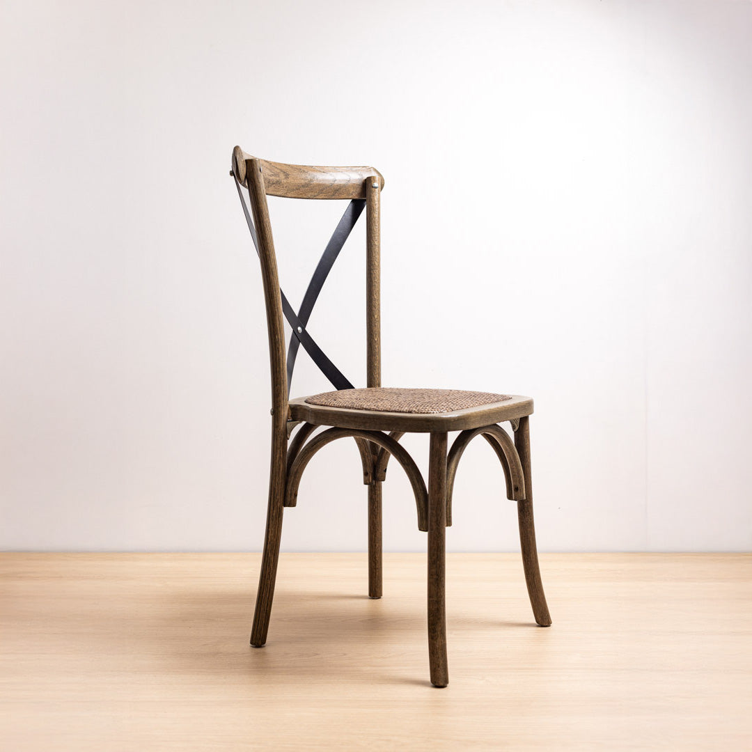 Silla Crossback Roble Cruceta Negra