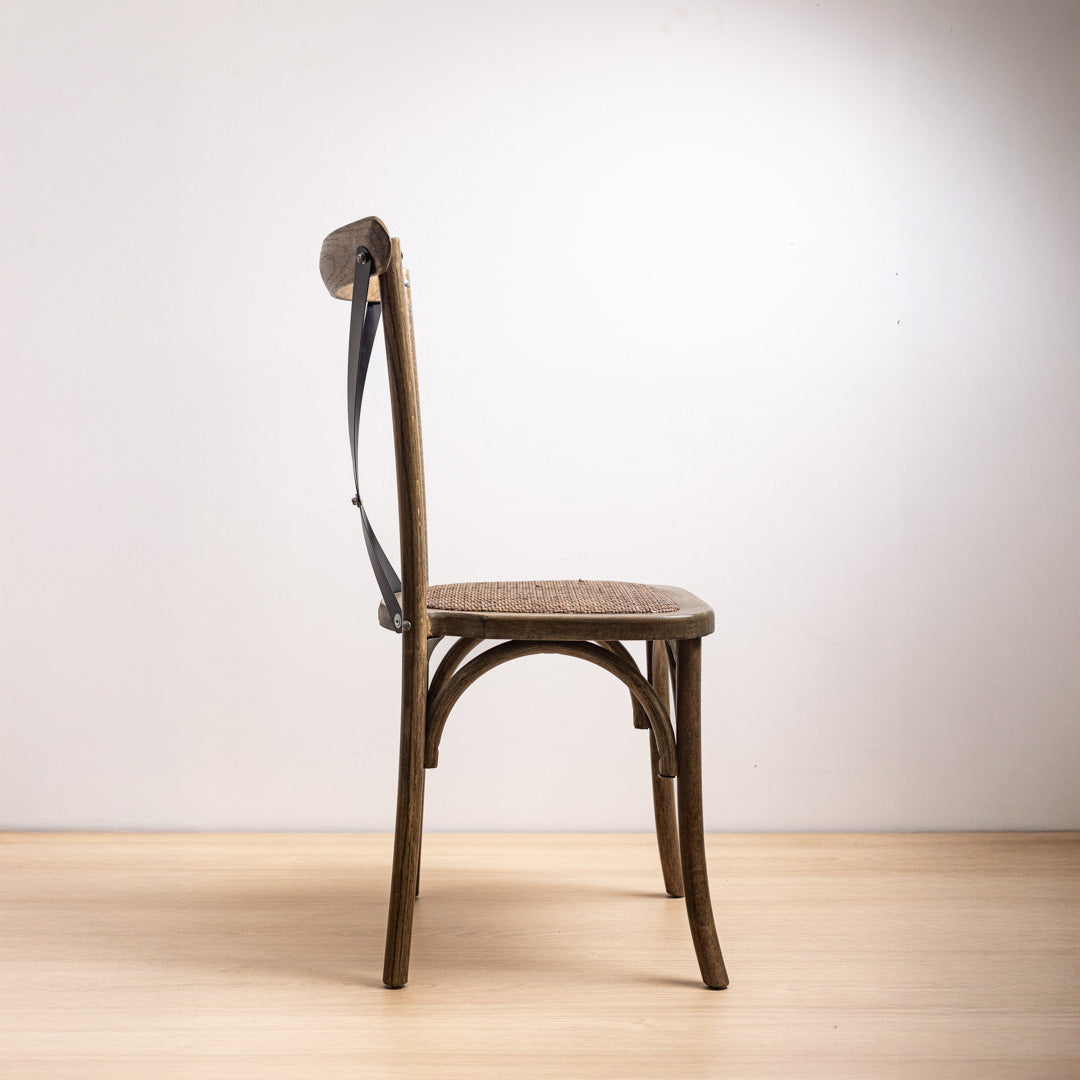 Silla Crossback Roble Cruceta Negra