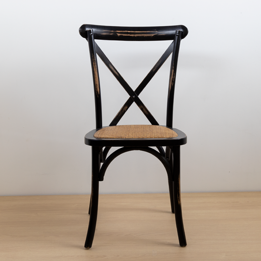 SILLA CROSSBACK NEGRA VINTAGE