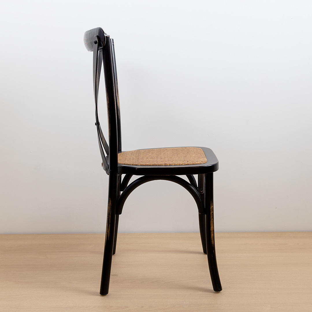 SILLA CROSSBACK NEGRA VINTAGE