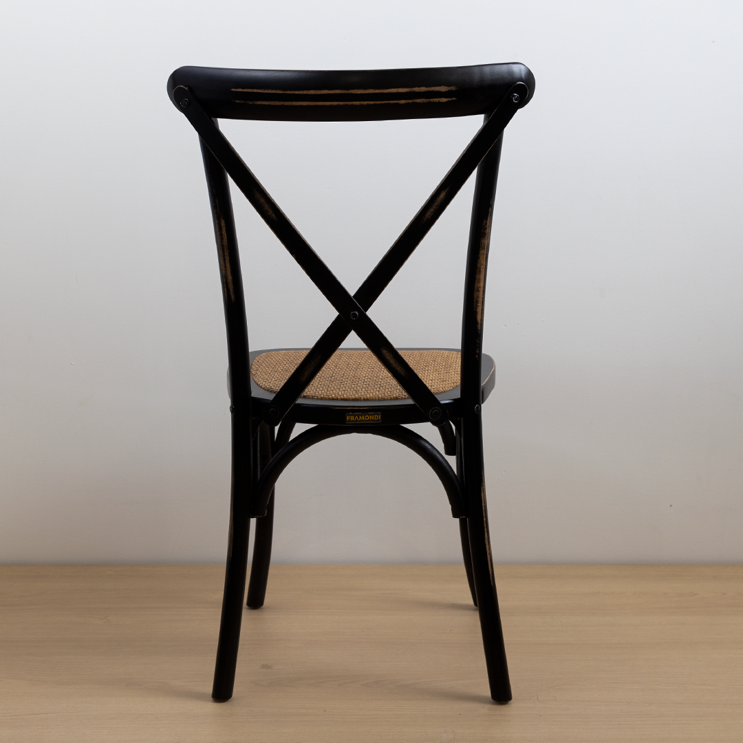 SILLA CROSSBACK NEGRA VINTAGE