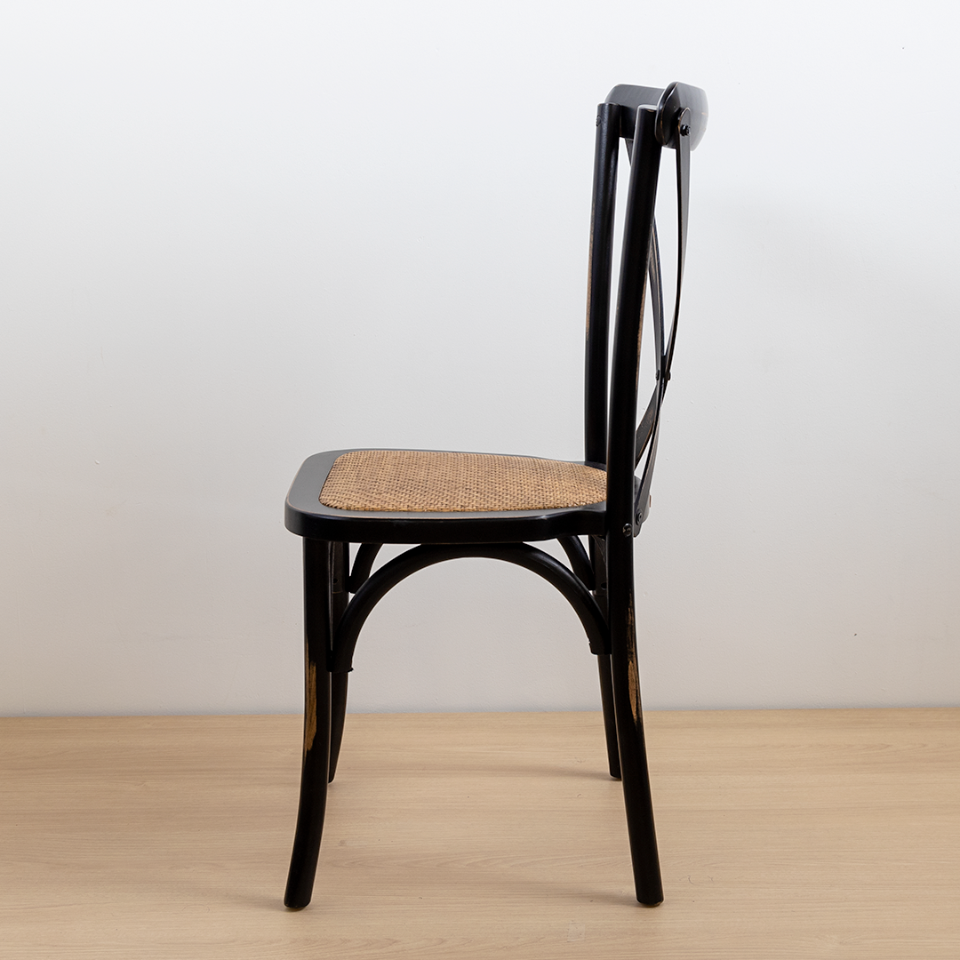 SILLA CROSSBACK NEGRA VINTAGE