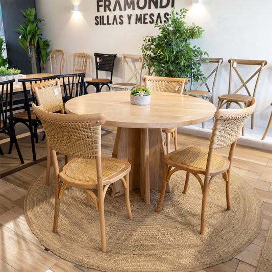 COMEDOR LEONORA + 4 SILLAS SIENNA