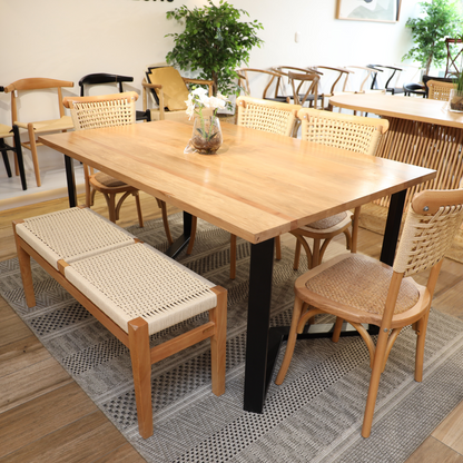 Comedor Filippa Roble + 4 Sillas Lorenza Banqueta Mesa