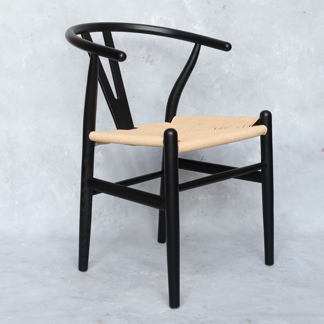 Silla Wishbone Negra Roble Sillas