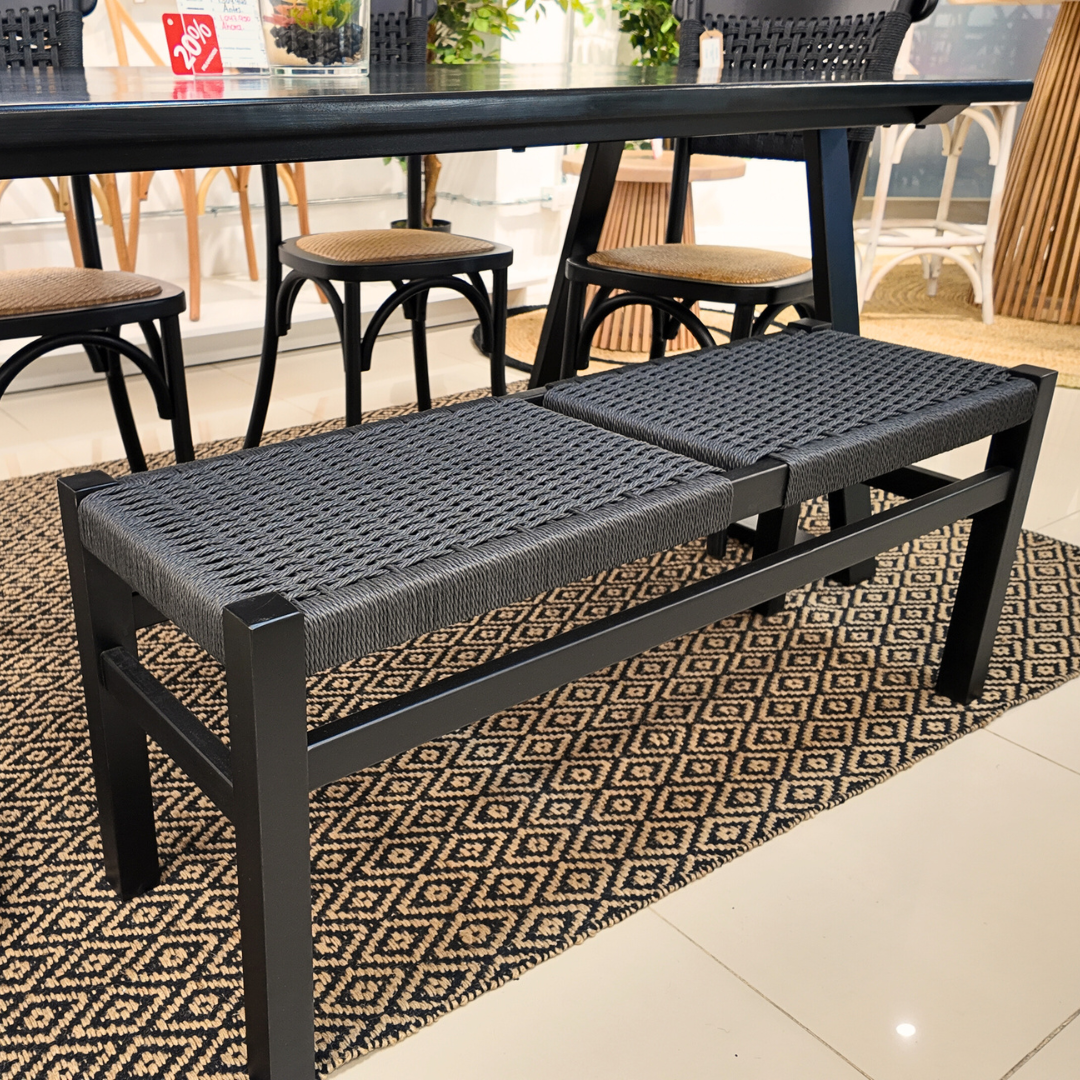 Banqueta Agustina Black 110X36X45 Cm (2Puestos) Sillas