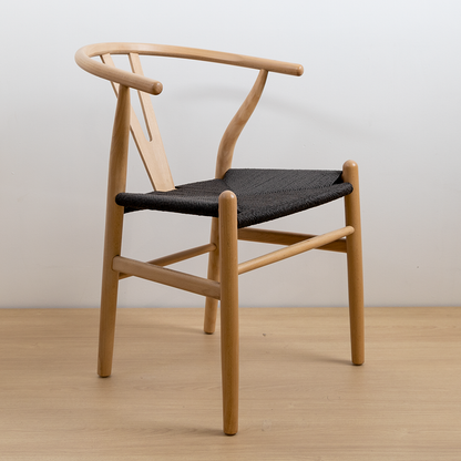 SILLA WISHBONE NATURAL BLACK