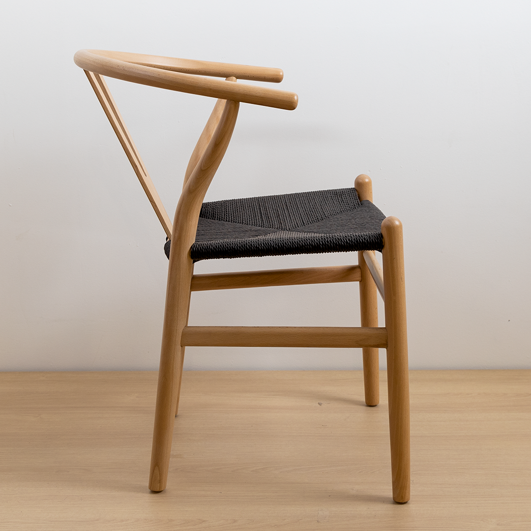 SILLA WISHBONE NATURAL BLACK