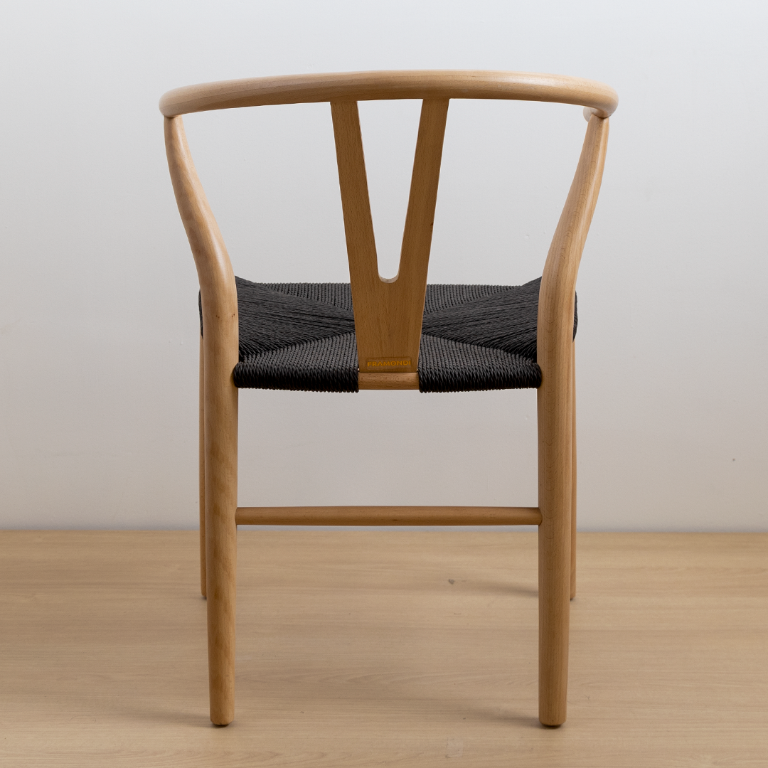 SILLA WISHBONE NATURAL BLACK