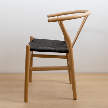 SILLA WISHBONE NATURAL BLACK