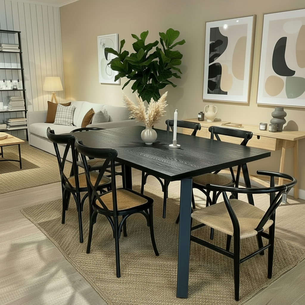 Mesa Josefa Roble Americano 160X100Cm Black Mesa