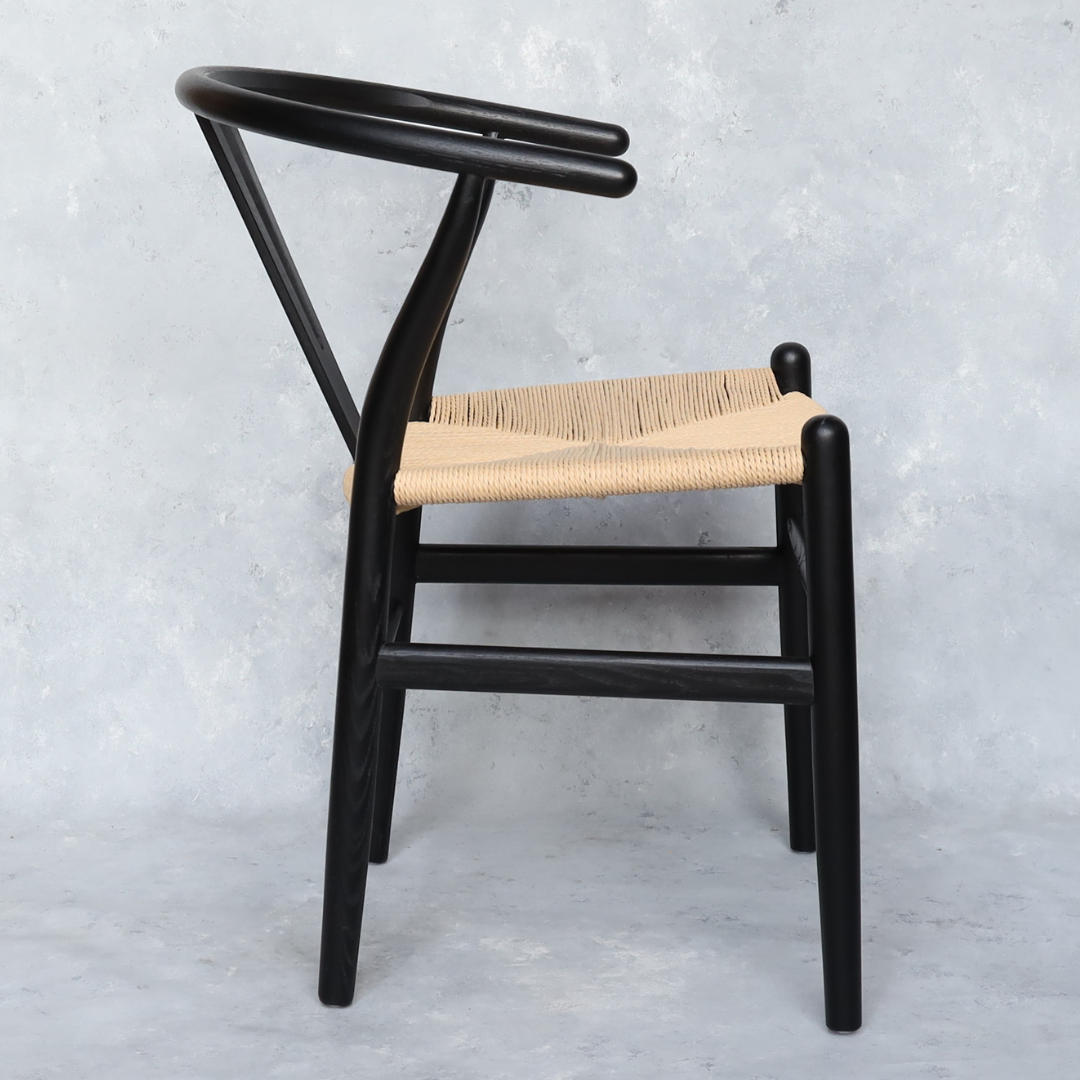 Silla Wishbone Negra Roble Sillas