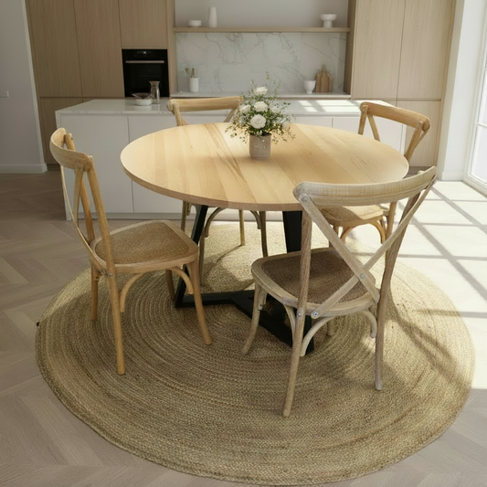 Mesa Roberta Haya Base Metálica 120Cm Mesa
