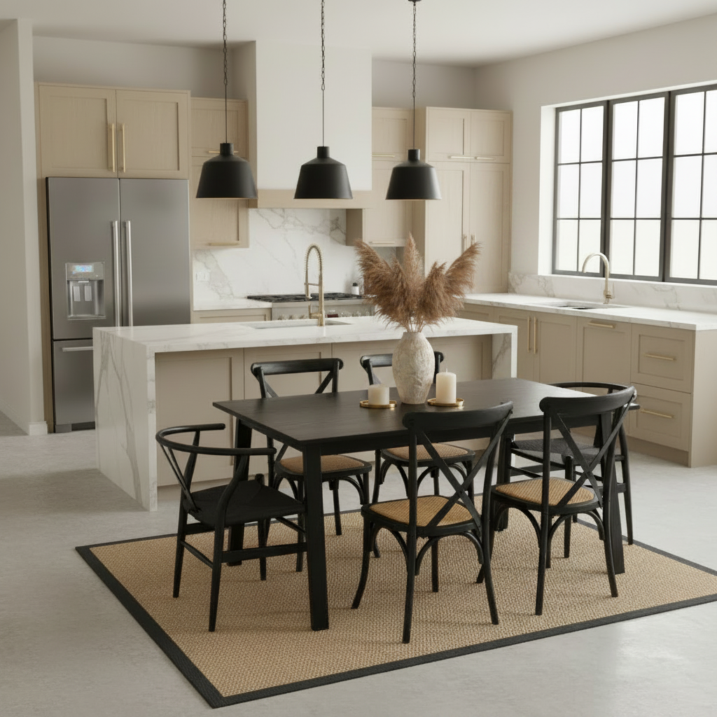 MESA AURORA ROBLE BLACK 160x100cm