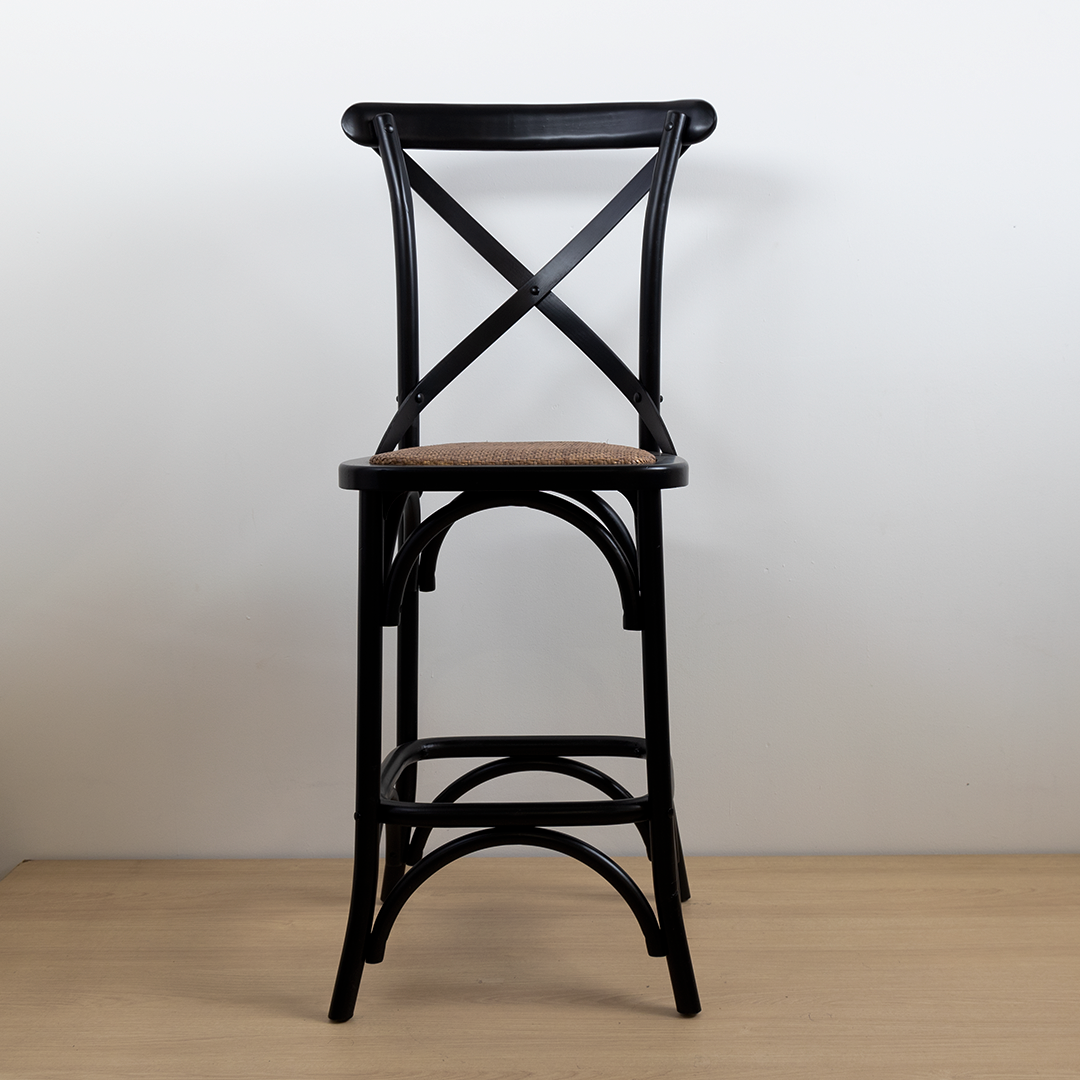 TABURETE CROSSBACK NEGRO