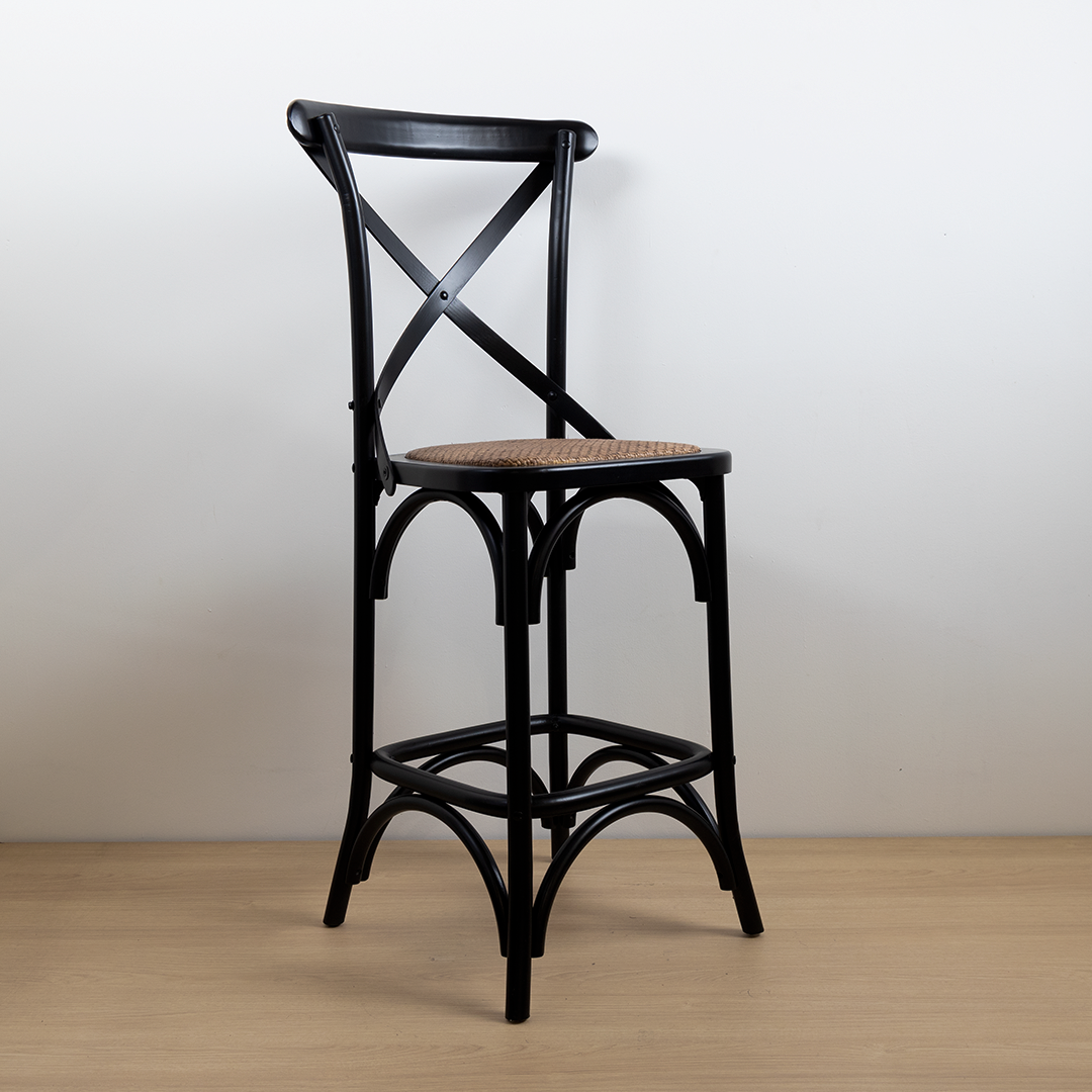 TABURETE CROSSBACK NEGRO
