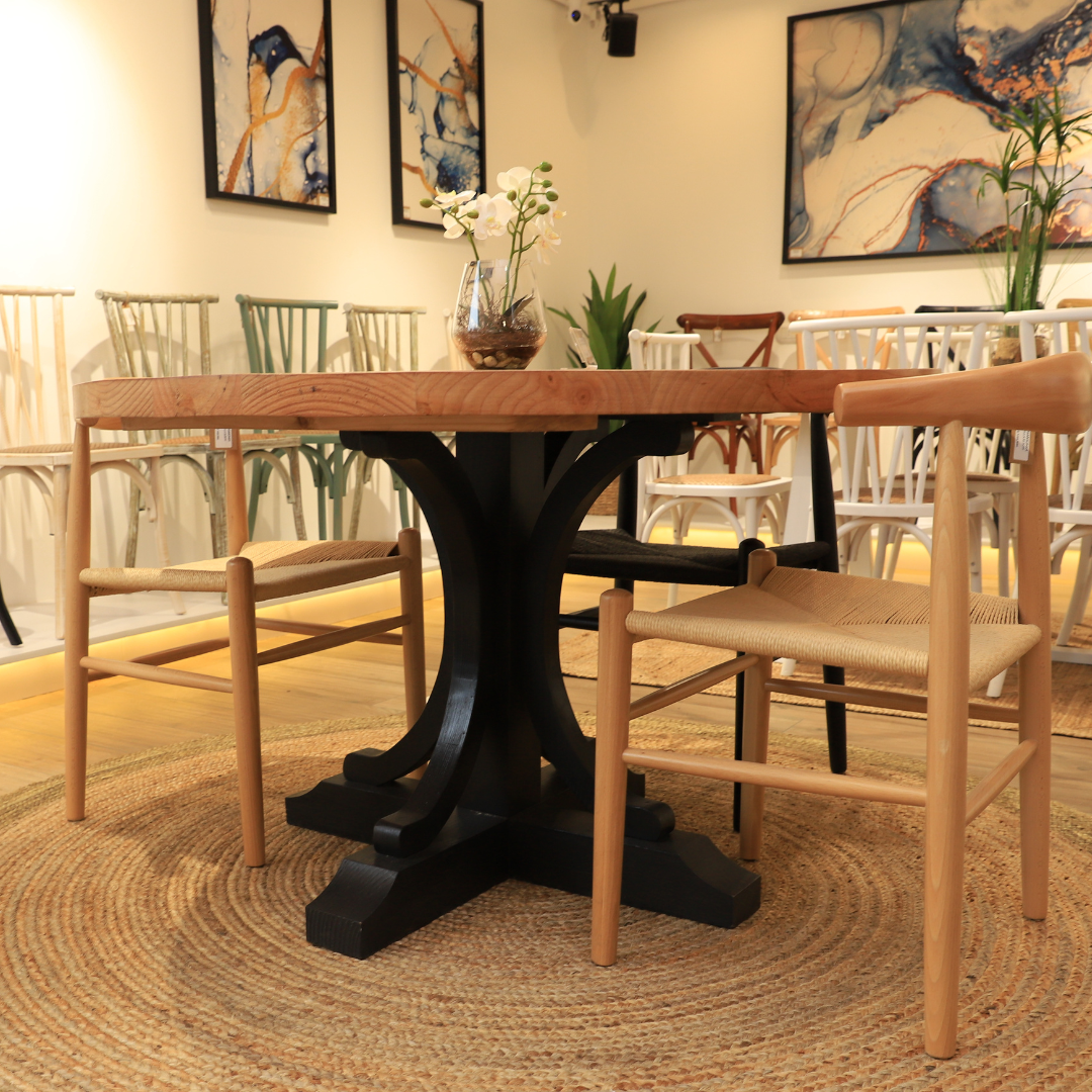 Comedor Isabella Natural + 4 Sillas Elbow Mesa