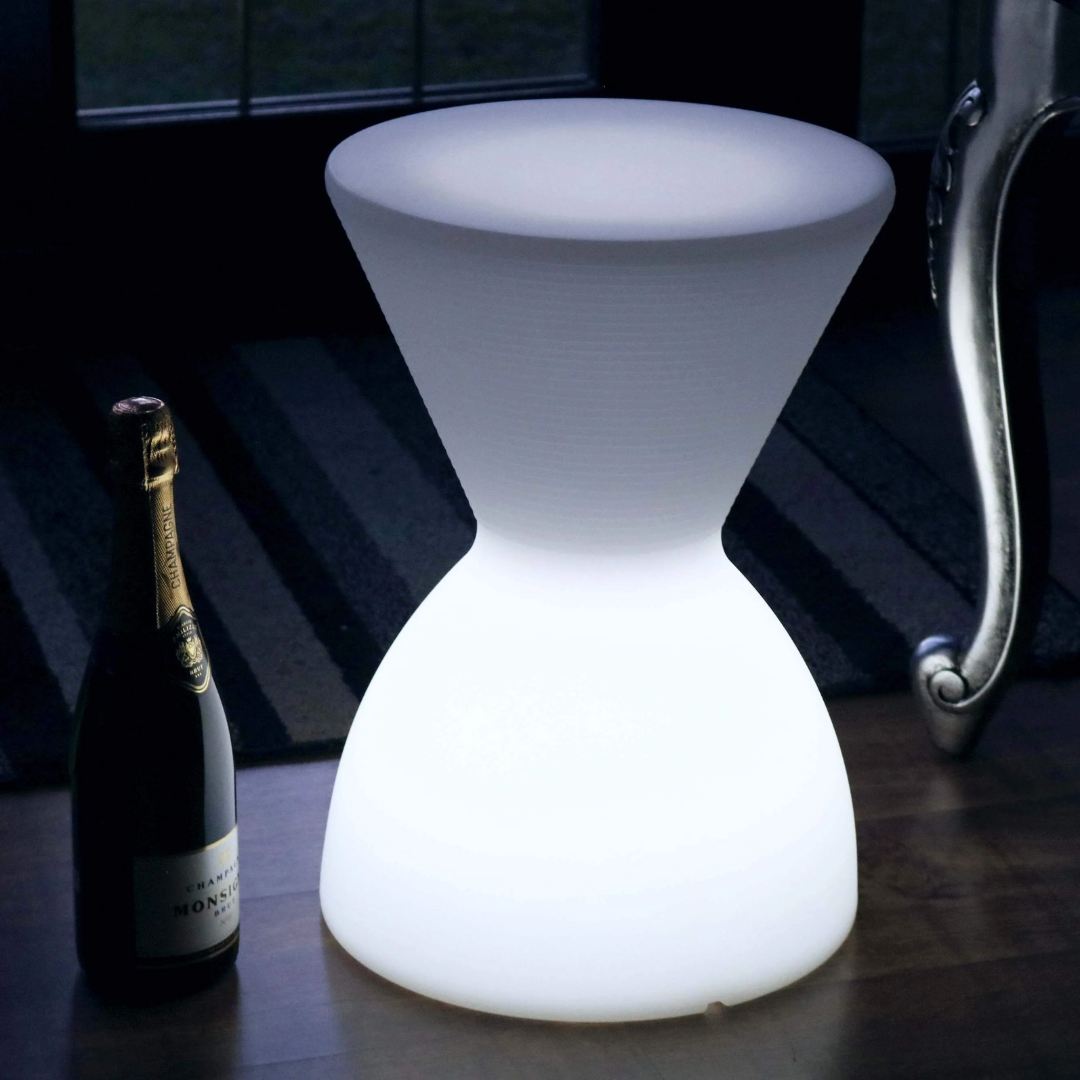 Mesa Drum Tambor Led 40X40X36 Cm Mueble