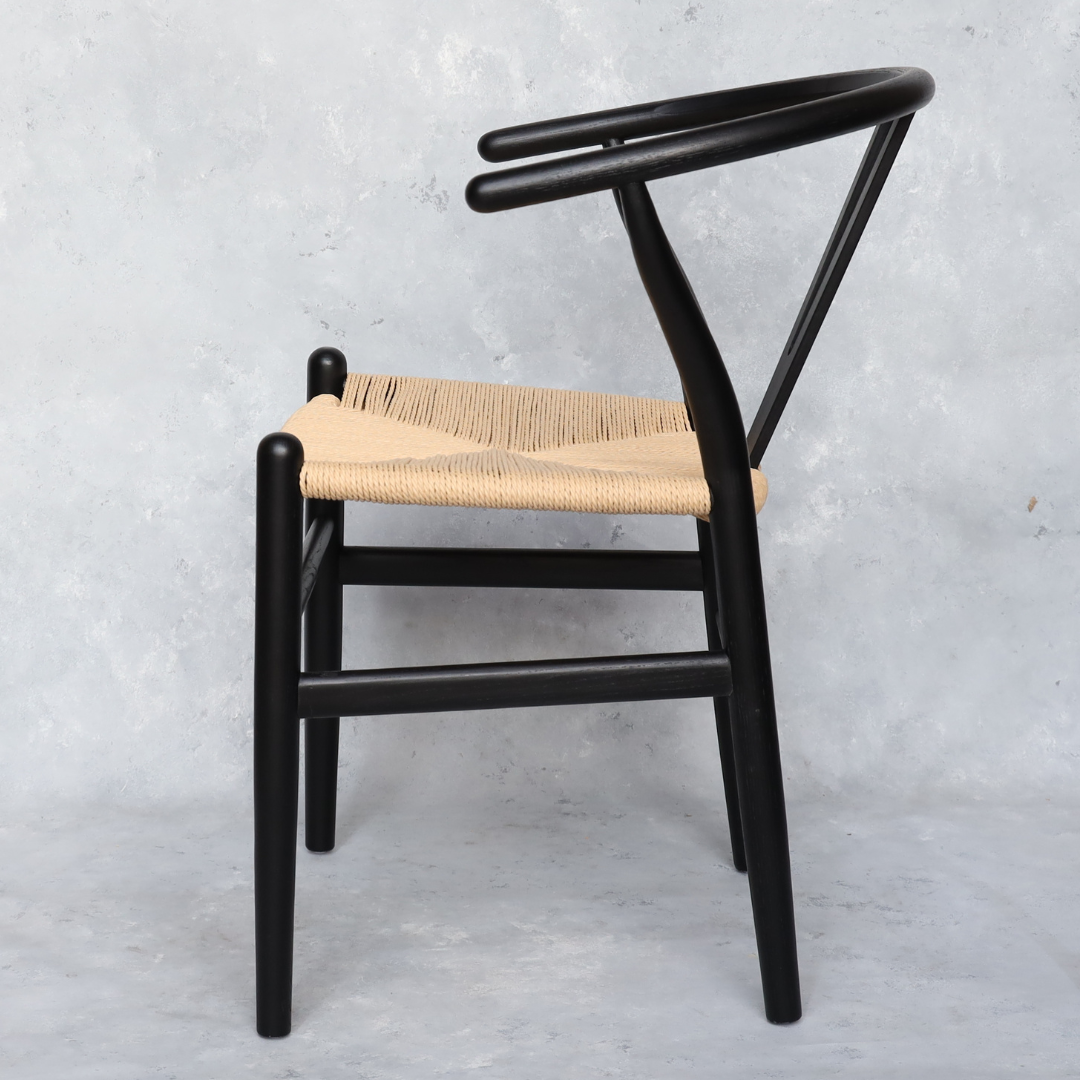 Silla Wishbone Negra Roble Sillas
