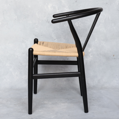 Silla Wishbone Negra Roble Sillas