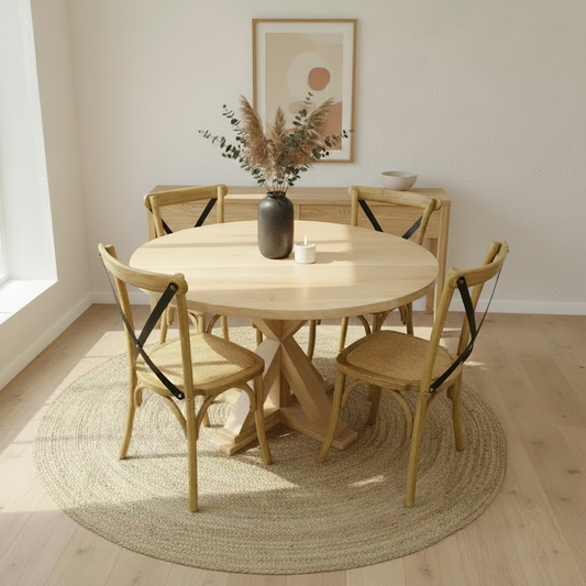 COMEDOR ROMANA NATURAL + 4 SILLAS ALONSA