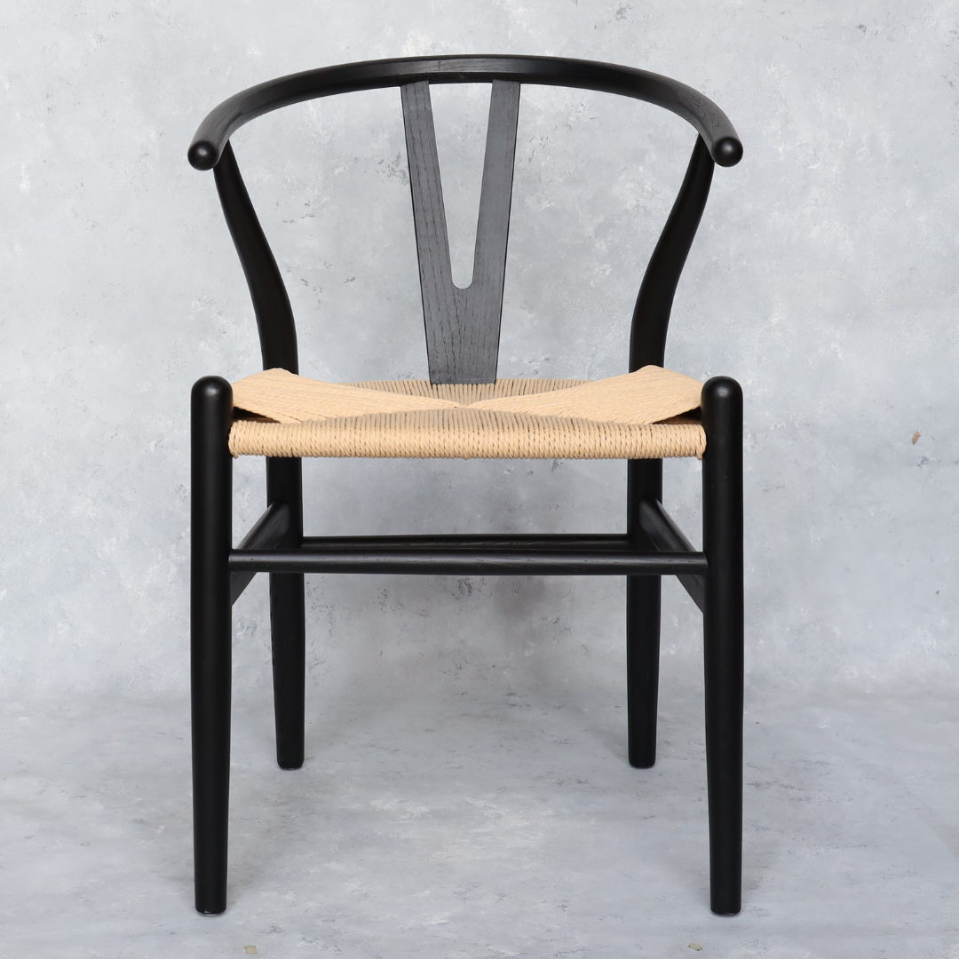Silla Wishbone Negra Roble Sillas