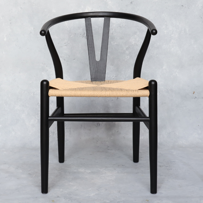 Silla Wishbone Negra Roble Sillas