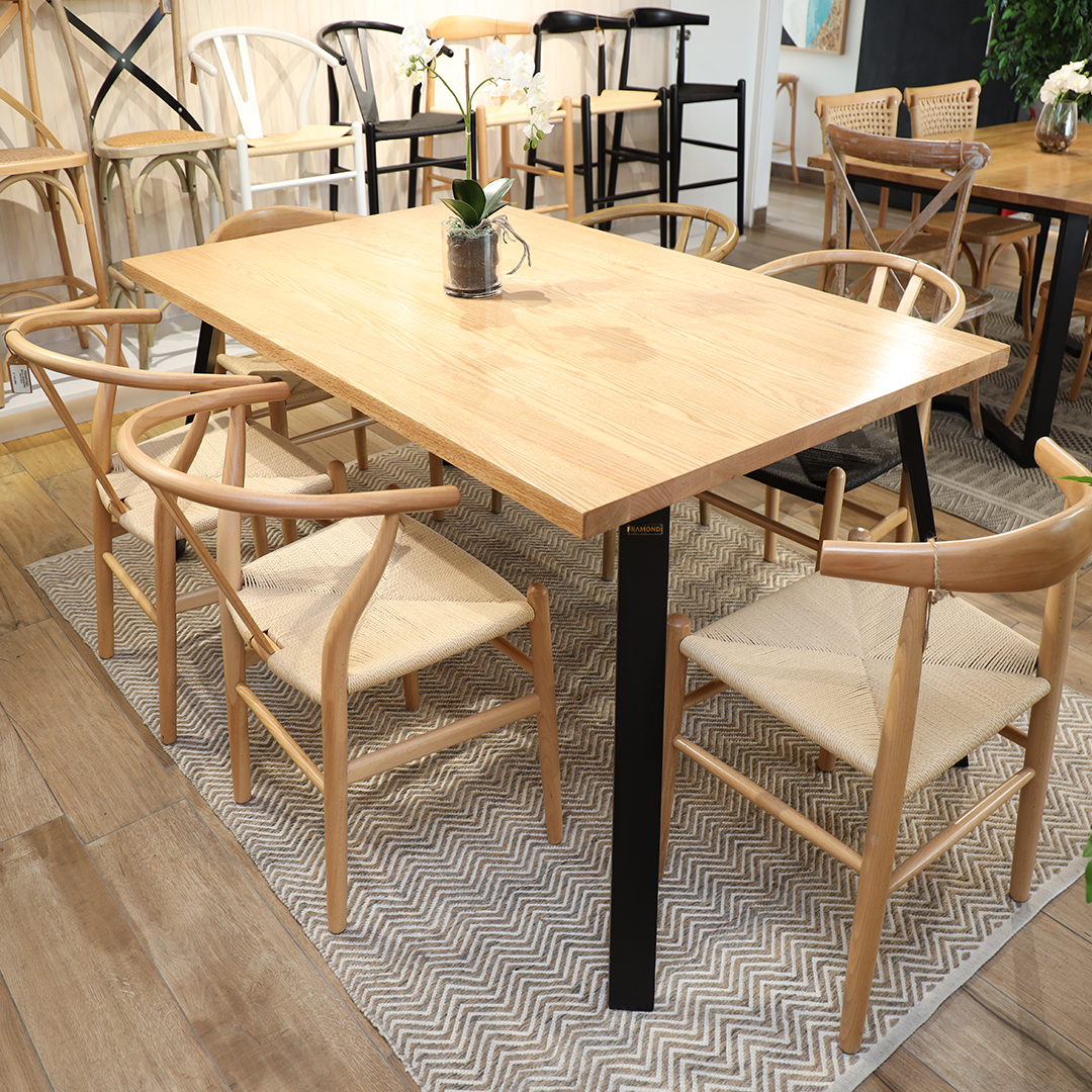 Mesa Josefa Roble Americano 160X100Cm Albayalde Black Mesa